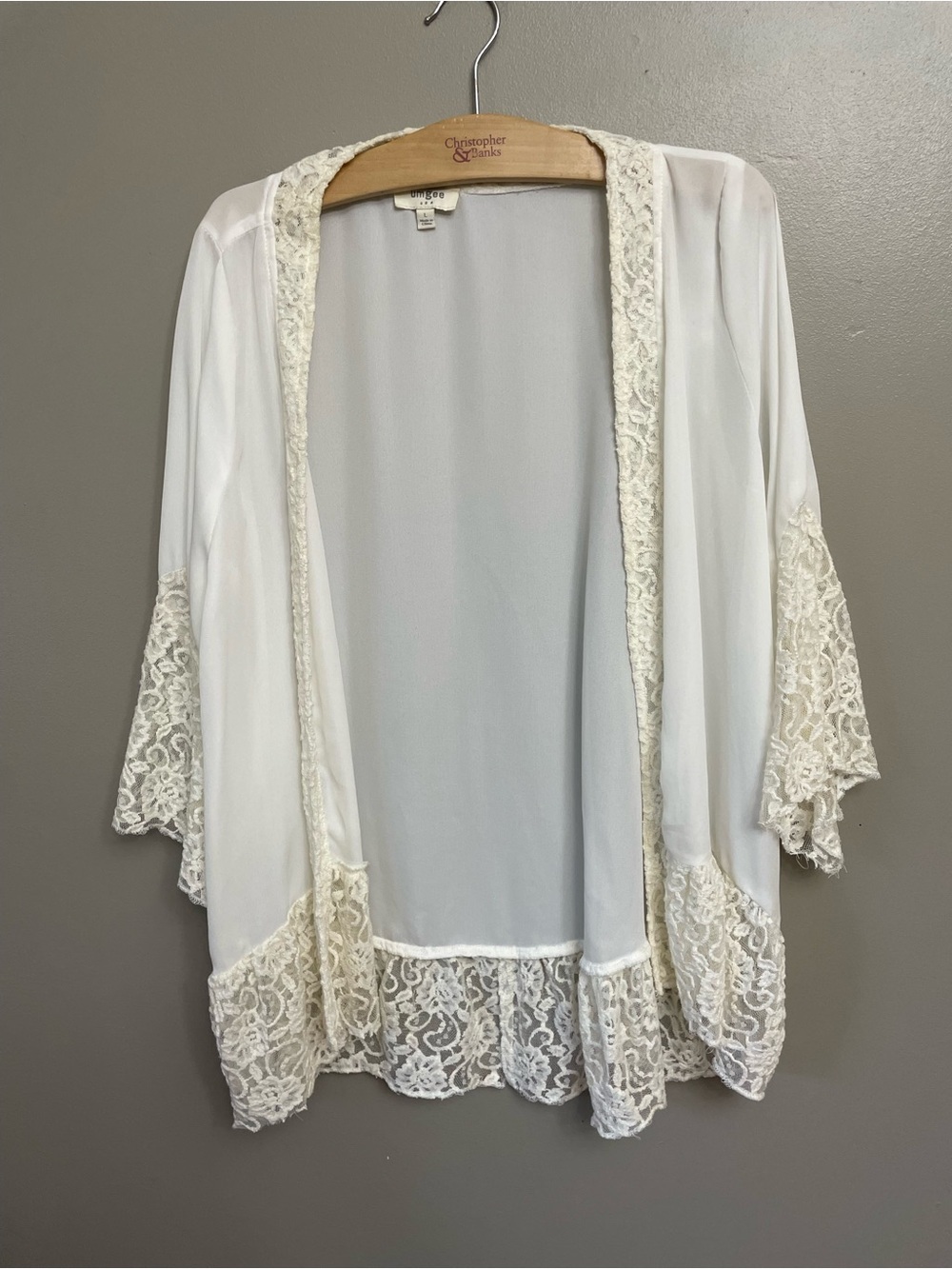 Umgee large Lace Kimono boho festival Gypsy cream